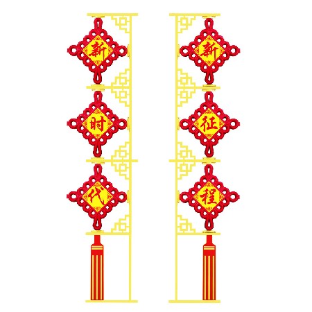 三連串中國結(jié)燈大LED節(jié)日中國結(jié)景觀燈 喜慶發(fā)光中國結(jié)掛件裝飾